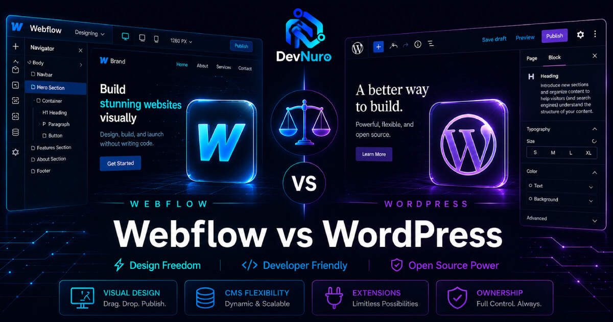 Webflow vs WordPress comparison